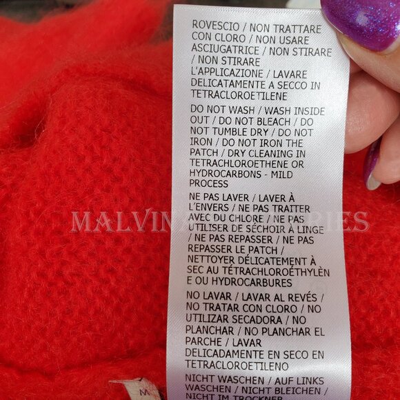 GUCCI MENS SWEATER RED MOHAIR KNIT WOOL V-NECKLINE TOP sz M / MEDIUM - Picture 15 of 16